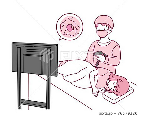 大腸がん検査を行う女性のイラスト 76579320