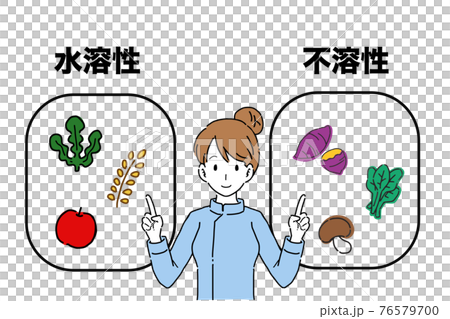 便秘に良い食物繊維を多く含む食べ物のイラスト素材