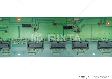 The backlight inverter in the LCD TV. Isolated on a white background 76579987