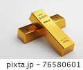 3d rendering Two gold bars 1000 grams on a white background. financial and Banking business concepts, background concepts,  3D illustration. 76580601