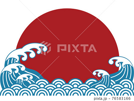 波 海 青海波 和柄 正月素材 年賀素材 和風 背景 コピースペースイラスト素材のイラスト素材