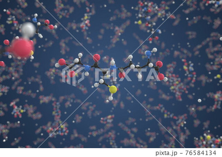 Glutathione molecule, scientific molecular model, 3d rendering Glutathione molecule, scientific molecular model, 3d rendering 76584134