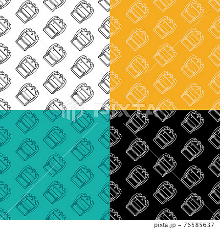 set of seamless patterns with school backpack icon. September 1, beginning of school. Ornament for decoration and printing on fabric. Design element. Vector 76585637