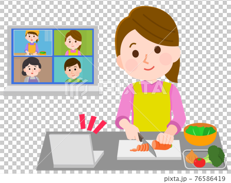 Illustration Of A Woman Taught In An Online Stock Illustration