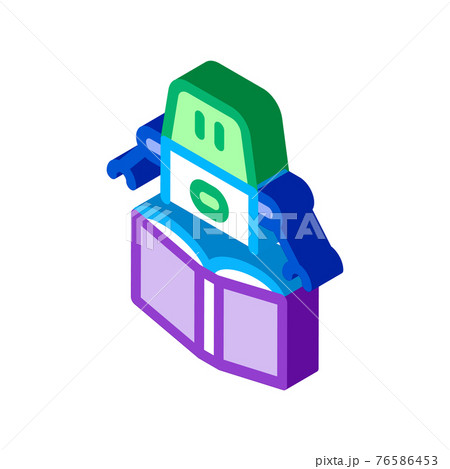 robot automatic solution isometric icon vector illustration 76586453