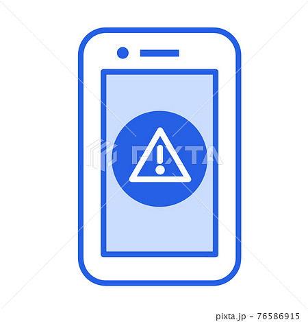 イラスト素材 スマホ 携帯 スマートフォン ビックリマークのイラスト素材
