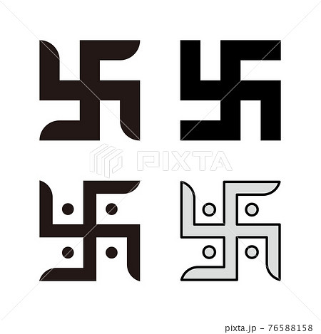 ヒンドゥー教のシンボル 卍 のアイコンセットのイラスト素材