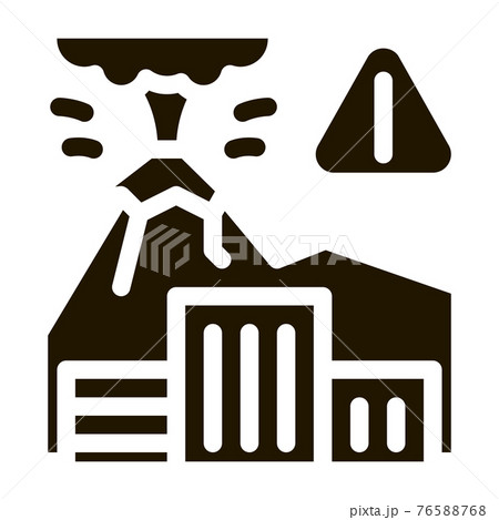 volcanic eruption icon vector symbol illustration 76588768
