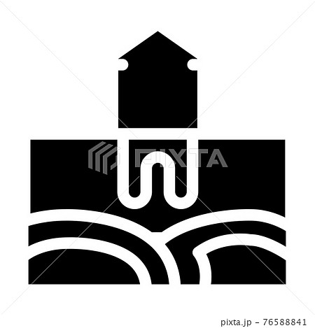 house geothermal heating energy icon Vector Glyph Illustration 76588841