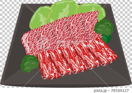 Grilled meat only raw meat on a plate Grilled meat only raw meat on a plate 76589127