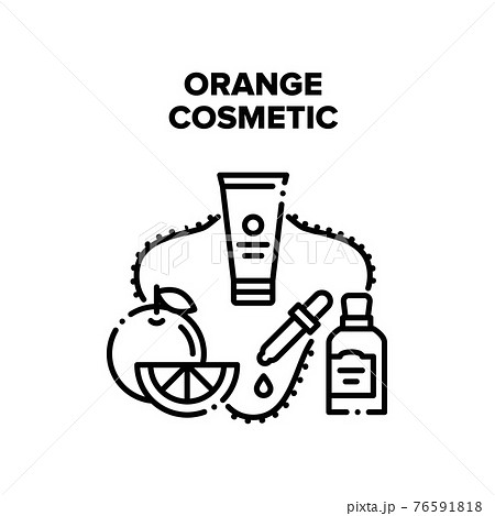 Orange Cosmetic Vector Black Illustration 76591818