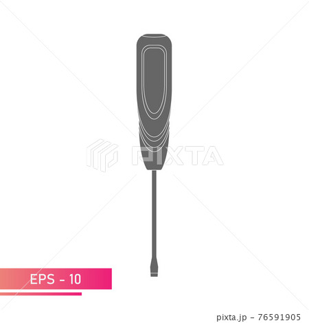 A flat screwdriver with a modern and comfortable handle. Solid design. On a white background. Tools for any specialist. Flat vector illustration. 76591905