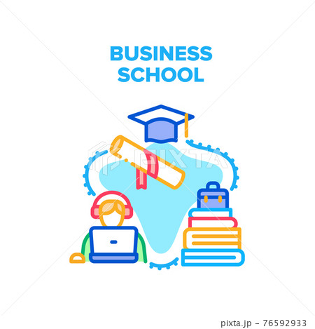 Business School Vector Concept Color Illustration Business School Vector Concept Color Illustration 76592933