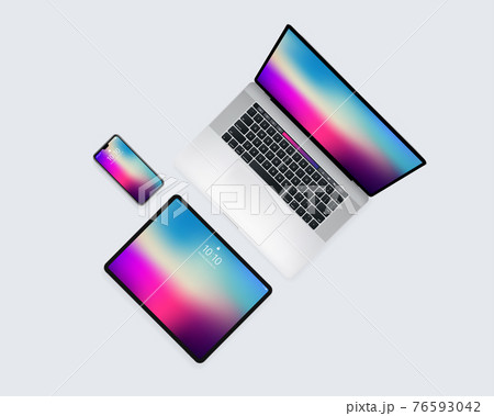 Device Set From Top Laptop Tablet Mobile Device Set From Top Laptop Tablet Mobile 76593042