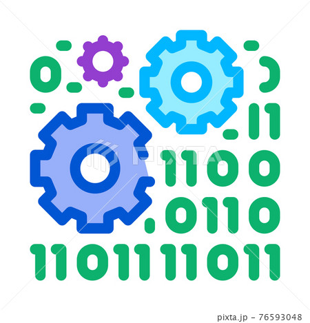 programming and coding process of machine learning color icon vector illustration 76593048