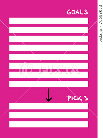 Goals To Do List on Pink Background Sketch 76593053
