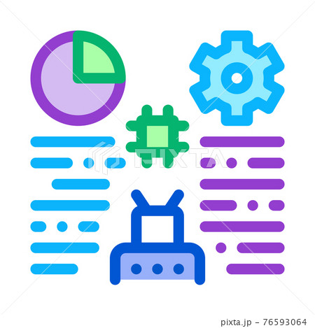 robot machine learning color icon vector illustration 76593064