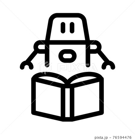 robot automatic solution line icon vector illustration 76594476