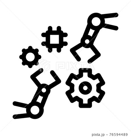 robotic arm process of machine learning line icon vector illustration robotic arm process of machine learning line icon vector illustration 76594489