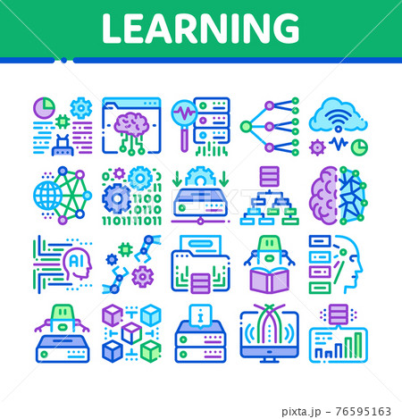 Machine Learning Ai Collection Icons Set Vector Machine Learning Ai Collection Icons Set Vector 76595163