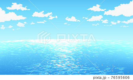 光り輝く海のイラスト背景素材のイラスト素材