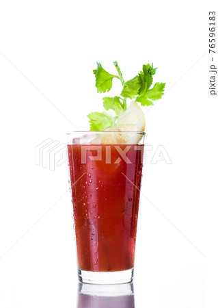 Bloody Mary cocktail in glass and ingredients Bloody Mary cocktail in glass and ingredients 76596183