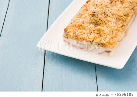 White fish with cheese White fish with cheese 76596185