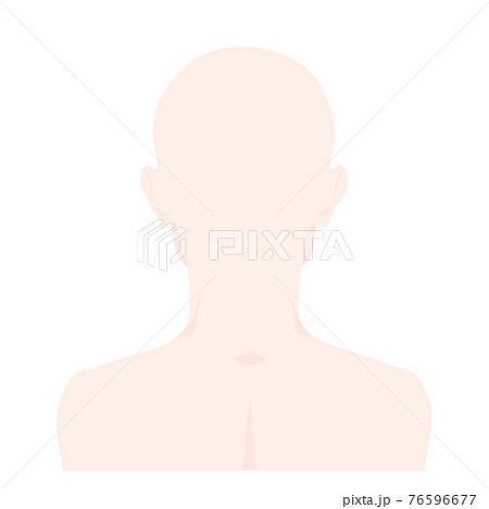 髪の毛なし 男性の背後 背面 後頭部側のイラスト 主線なしのイラスト素材