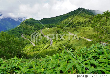 笠ヶ岳へ向かう山岳道路 76597377