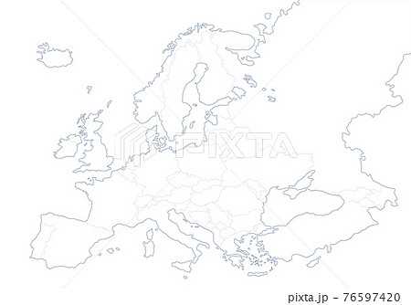 Political map of Europe in white background. Vector illustration 76597420