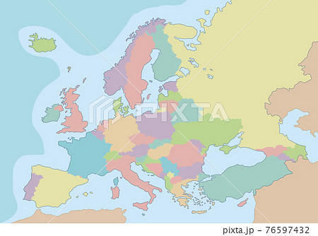 ヨーロッパ大陸の白地図イラスト 国名入り 首都名入り を無料ダウンロード