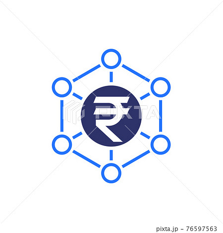 Financial diversification, indian rupee icon Financial diversification, indian rupee icon 76597563