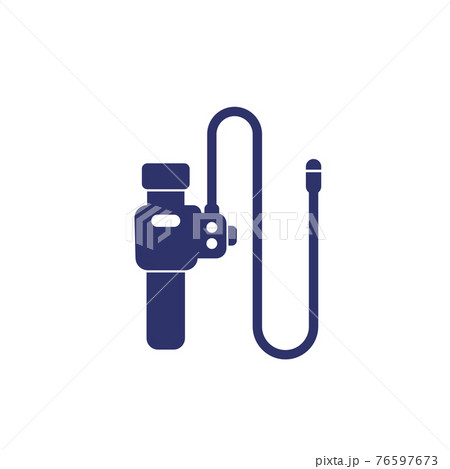 endoscope for colonoscopy icon on white, vector endoscope for colonoscopy icon on white, vector 76597673