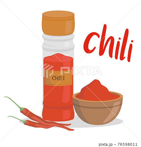 Vector chili illustration isolated in cartoon style. Herbs and Species Series Vector chili illustration isolated in cartoon style. Herbs and Species Series 76598011