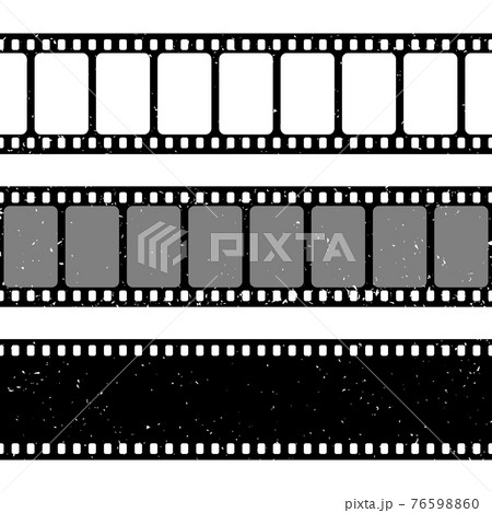 Grunge film strips collection. Old retro cinema movie strip. Video recording. Vector illustration. 76598860