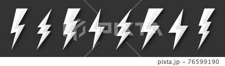 Lightning bolt icons collection. Flash symbol, thunderbolt. Simple lightning strike sign. Vector illustration. Lightning bolt icons collection. Flash symbol, thunderbolt. Simple lightning strike sign. Vector illustration. 76599190
