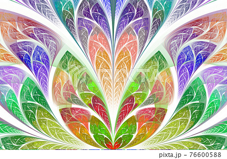 Multicolor beautiful Tree foliage. Computer generated graphics 76600588