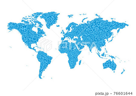 Low Poly World Map on blue tones Low Poly World Map on blue tones 76601644