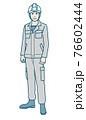 ヘルメットをかぶった作業服男性のベクターイラストレーション 76602444