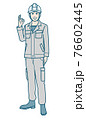 ヘルメットをかぶった作業服男性のベクターイラストレーション 76602445