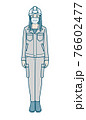 ヘルメットをかぶった作業服女性のベクターイラストレーション 76602477