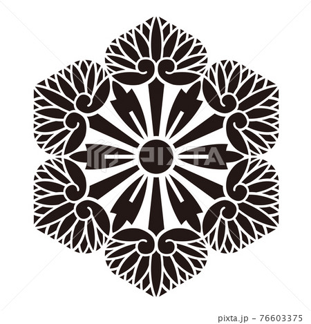 家紋　葵紋 76603375