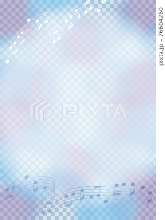 淡色背景上帶有五線譜符號的音樂框架 藍紫色 76604260