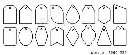 Price tag sale label gift sticker icon line set 76604526