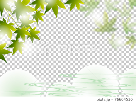 藍色秋葉背景素材 夏日意象 插圖素材 圖庫