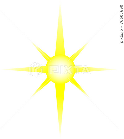 まぶしく輝く黄色の星 76605690