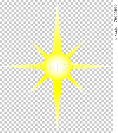 まぶしく輝く黄色の星 76605690
