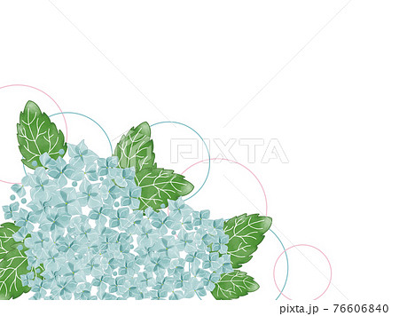 手書き水彩の青い紫陽花 水飛沫の文様の背景のイラスト素材