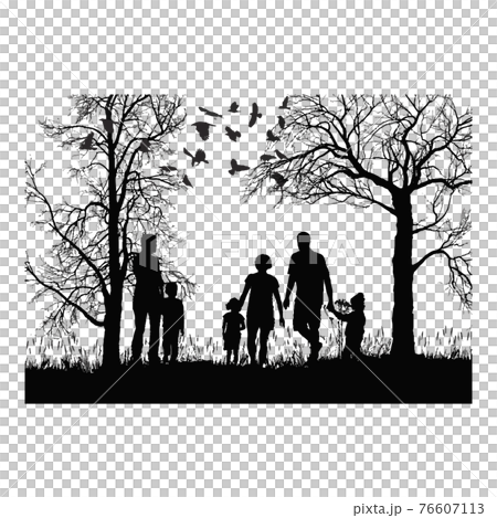 人，透明度，自然，家庭，聚會，假期，假期，週末，公園，兒童，人，人群，剪影，單色 76607113