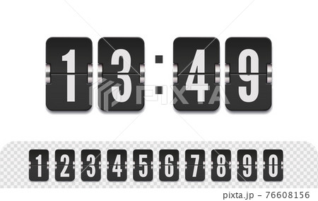 Vector modern ui design of old time meter with numbers. Scoreboard number font. Retro design score board clock template Vector modern ui design of old time meter with numbers. Scoreboard number font. Retro design score board clock template 76608156